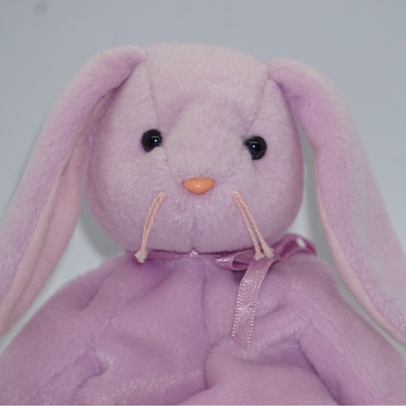 MISPRINT Ty Beanie Babies Floppity Lavender Bunny Original 1996 - Picture 2 of 5